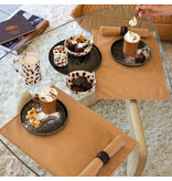 Le Jacquard Français gecoat tafellinnen Vegetal mood brown, 100% katoen, vanaf