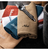 Le Jacquard Français gecoat tafellinnen Vegetal mood brown, 100% katoen, vanaf