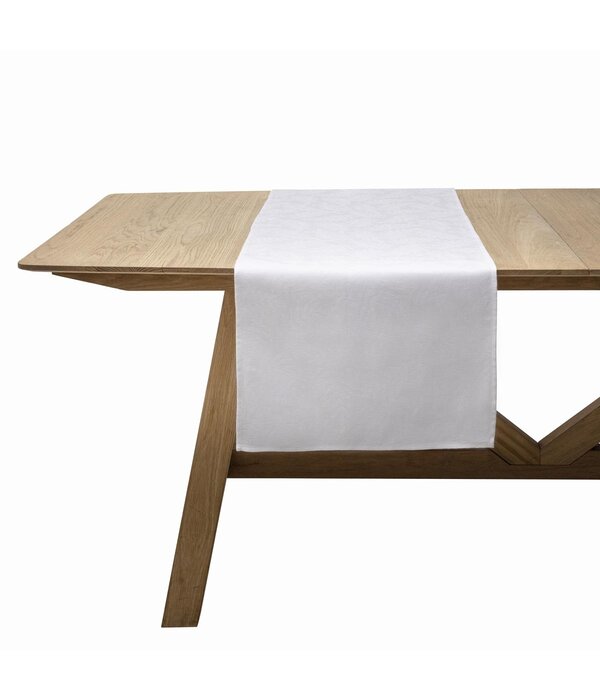Le Jacquard Français gecoat tafellinnen Vegetal mood white, 100% katoen, vanaf