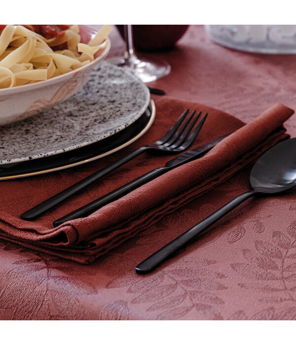 Le Jacquard Français gecoat tafellinnen Vegetal mood goji, 100% katoen, vanaf