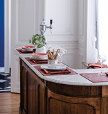 Le Jacquard Français gecoat tafellinnen Vegetal mood goji, 100% katoen, vanaf