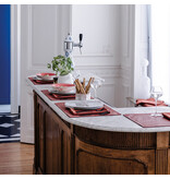 Le Jacquard Français gecoat tafellinnen Vegetal mood goji, 100% katoen, vanaf