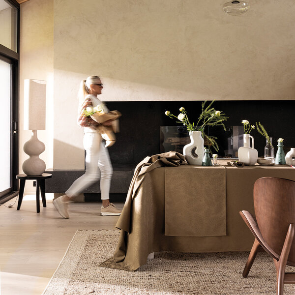 gecoat tafellinnen Vegetal mood avocat, 100% katoen, vanaf