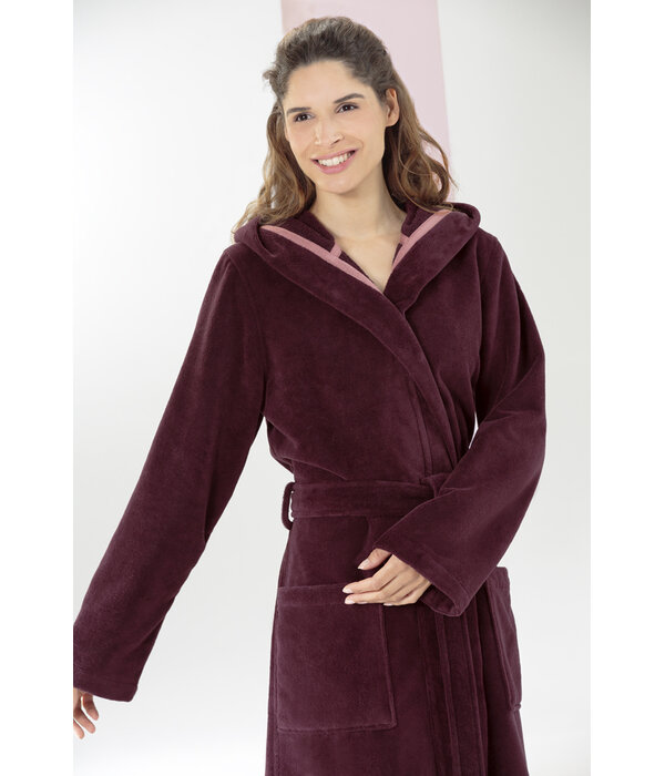 Cawö dames badjas burgund, 825 (burgund 88)
