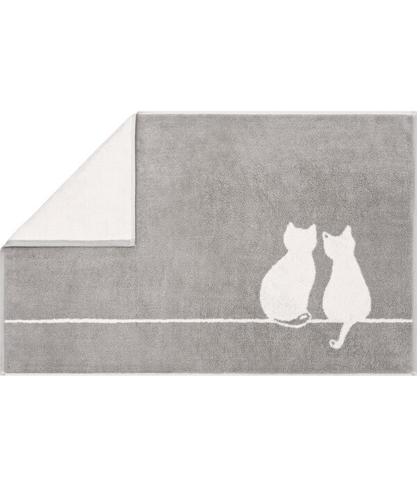 Cawö badmat Cute Cats 50x80 cm platin/weiß 6263/76
