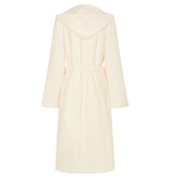 Cawö dames badjas roomwit met rits eb capuchon, 837 (33 champagner)