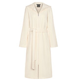 Cawö dames badjas roomwit met rits eb capuchon, 837 (33 champagner)
