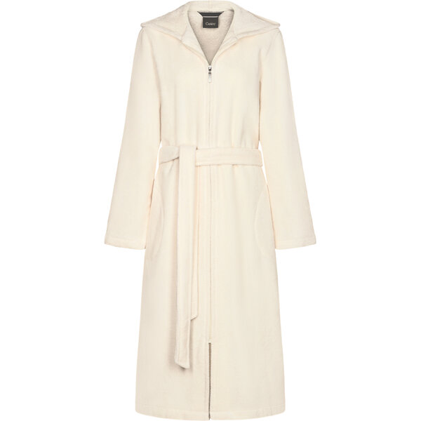 roomwitte dames badjas met rits en capuchon 837 (33 champagner)