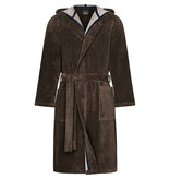 Cawö heren badjas met kapuchon bruin (mokka), Doubleface 831 (31)
