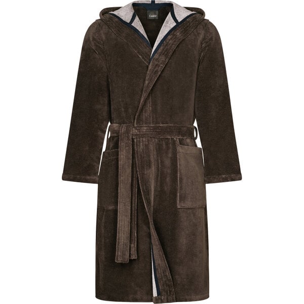 bruine heren badjas met kapuchon (mokka), Doubleface 831 (31)