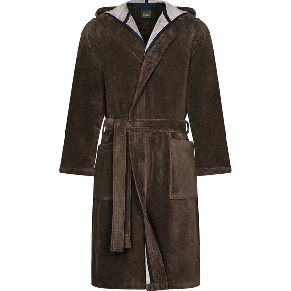 heren badjas met kapuchon bruin (mokka), Doubleface 831 (31)