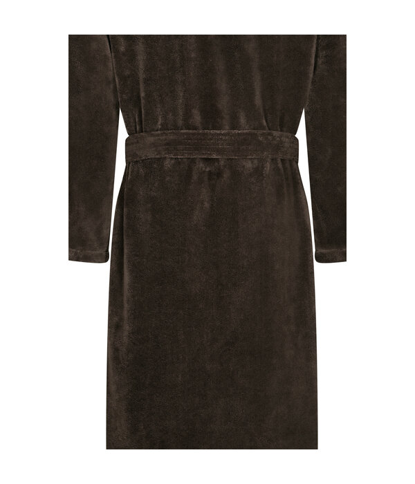 Cawö heren badjas met kapuchon bruin (mokka), Doubleface 831 (31)