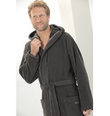 Cawö heren badjas met kapuchon donker grijs, Sauna Time 833, basalt (77)