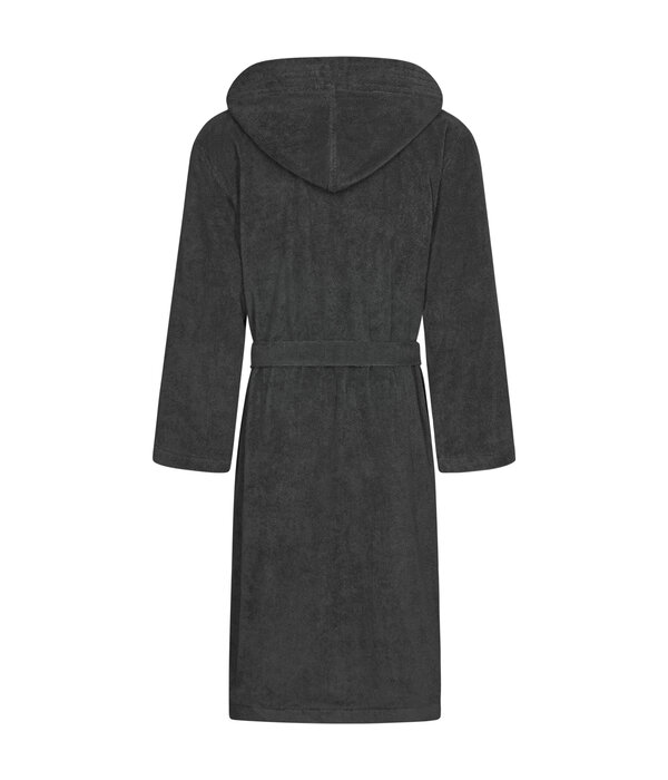 Cawö heren badjas met kapuchon donker grijs, Sauna Time 833, basalt (77)