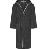 Cawö heren badjas met kapuchon donker grijs, Sauna Time 833, basalt (77)