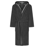 Cawö heren badjas met kapuchon donker grijs, Sauna Time 833, basalt (77)