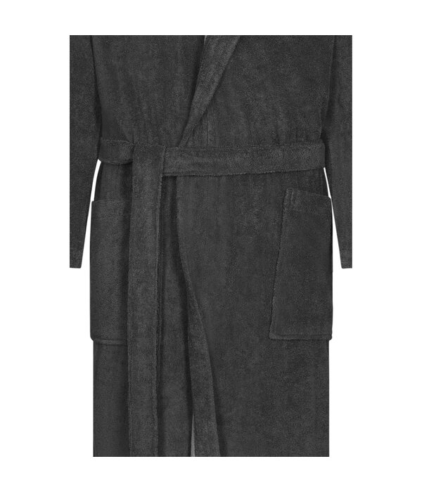 Cawö heren badjas met kapuchon donker grijs, Sauna Time 833, basalt (77)