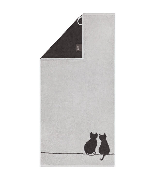 Cawö handdoekenlijn Cute Cats platin-basalt 6263/70, vanaf