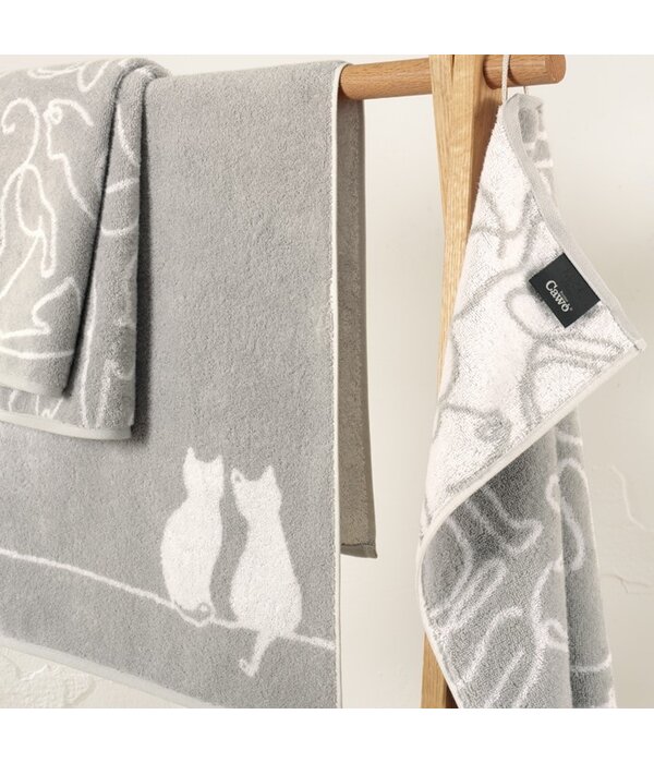 Cawö handdoekenlijn Cute Cats platin-weiß 6263/76, vanaf