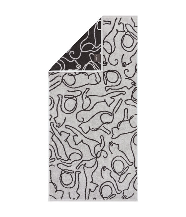 Cawö handdoekenlijn Cute Cats platin-basalt 6264/70, vanaf