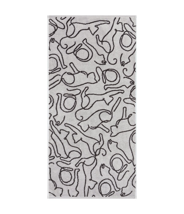 Cawö handdoekenlijn Cute Cats platin-basalt 6264/70, vanaf