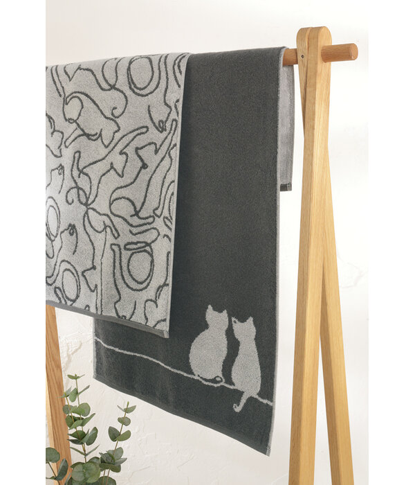 Cawö handdoekenlijn Cute Cats  basalt/platin 6263/77, vanaf