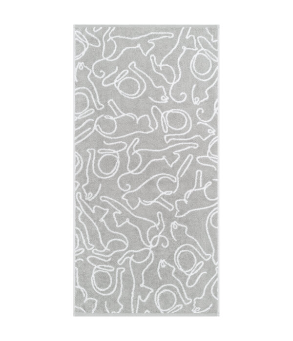 Cawö handdoekenlijn Cute Cats platin-weiß 6264/76, vanaf