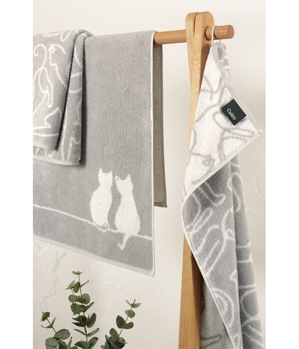 Cawö handdoekenlijn Cute Cats platin-weiß 6264/76, vanaf
