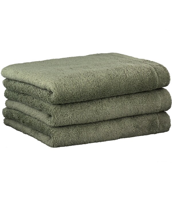 Cawö groene handdoekenlijn Lifestyle field, uni 7007 (453)