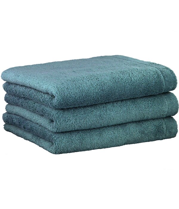 Cawö blauwgroene handdoekenlijn Lifestyle petrol, uni 7007 (400)
