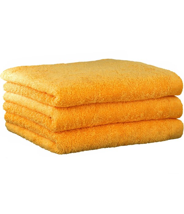 Cawö warm gele handdoekenlijn Lifestyle apricot, uni 7007 (552)