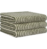 Cawö groen gestreepte handdoekenlijn Two-Tone 480, field (34)