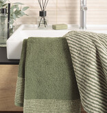 Cawö groen gestreepte handdoekenlijn Two-Tone 480, field (34)