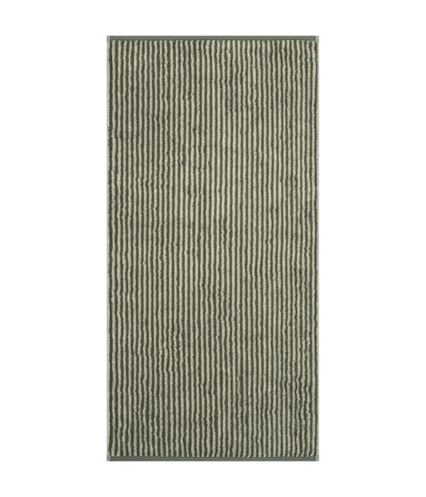 Cawö groen gestreepte handdoekenlijn Two-Tone 480, field (34)