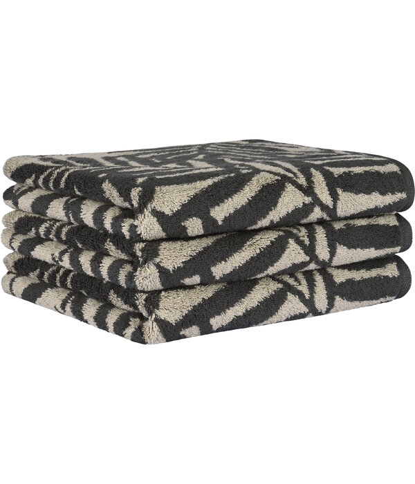 Cawö handdoekenlijn Maison Leaves basalt (37), 6267