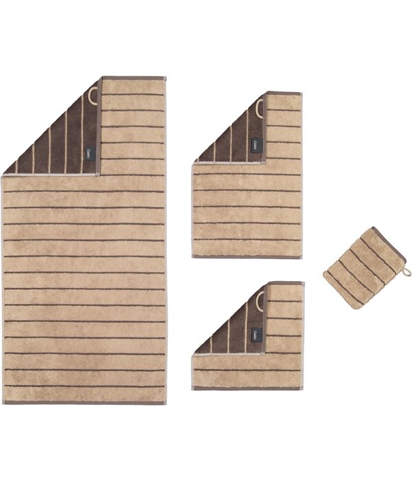 Cawö gestreepte handdoekenlijn Balance 6232, sand (39)