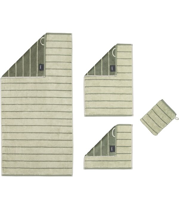 Cawö gestreepte handdoekenlijn Balance 6232, wasabi (44)