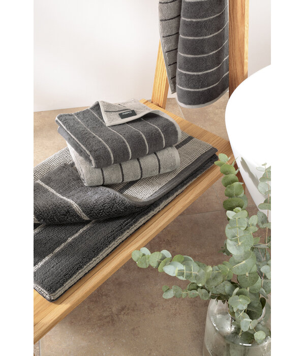 Cawö gestreepte handdoekenlijn Balance 6232, anthrazit (73)
