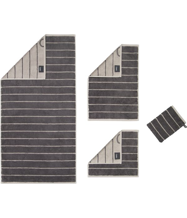 Cawö gestreepte handdoekenlijn Balance 6232, anthrazit (73)