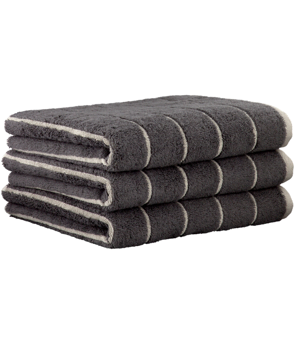 Cawö gestreepte handdoekenlijn Balance 6232, anthrazit (73)