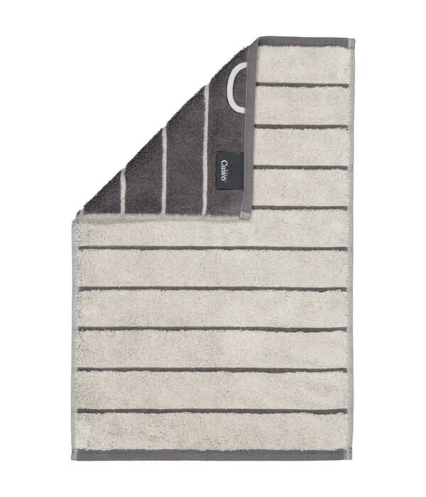 Cawö gestreepte handdoekenlijn Balance 6232, platin (77)