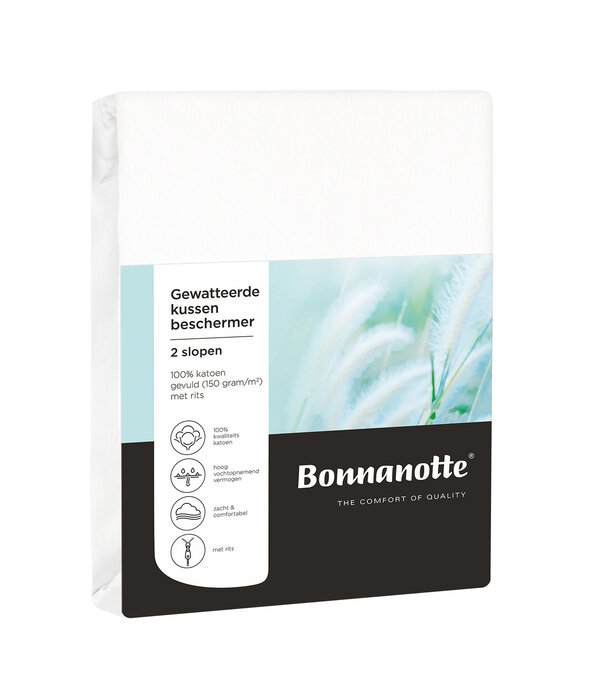 Bonnanotte set van 2 100% katoenen gewatteerde matrasbeschermer hoeslakenmodel, 60x70 cm