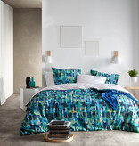 De Witte Lietaer dekbedovertrekset Checkered sea green 180TC
