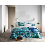 De Witte Lietaer dekbedovertrekset Checkered sea green 180TC