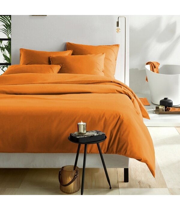 De Witte Lietaer oranje dekbedovertrekset Olivia (uni) copper 200TC