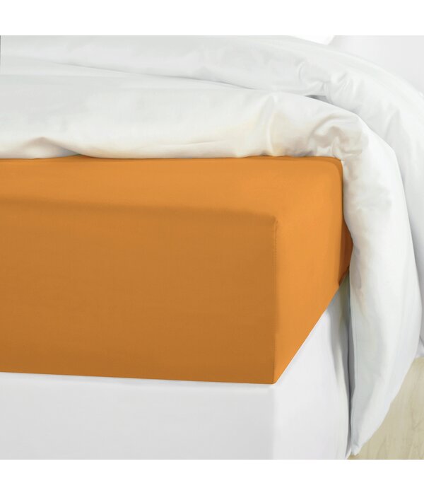 De Witte Lietaer hoeslaken Olivia copper (uni) 200TC