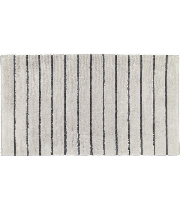 Cawö zilver grijs gestreepte badmat Balance 1008, platin (77)