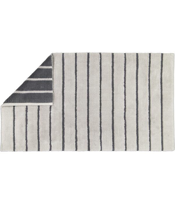Cawö zilver grijs gestreepte badmat Balance 1008, platin (77)