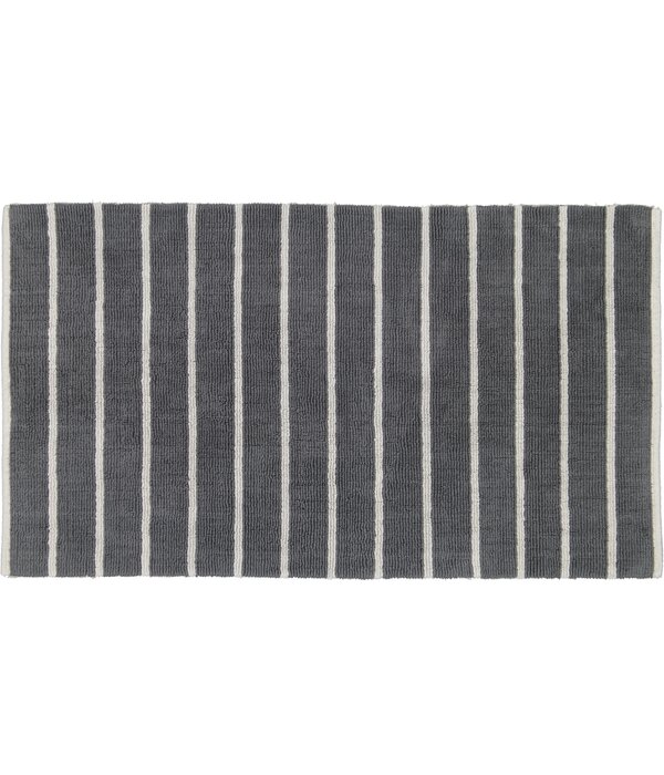 Cawö zilver grijs gestreepte badmat Balance 1008, platin (77)