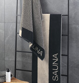 Cawö zwart met zand saunalakens Natural Allover 6220, schwarz (39)